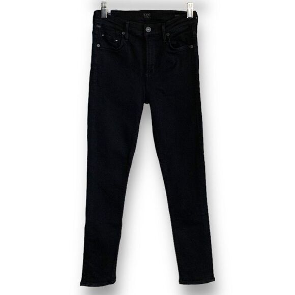 Citizens Of Humanity Rocket Crop High Rise Skinny Black Jeans Stretch Denim 26 - Picture 3 of 12